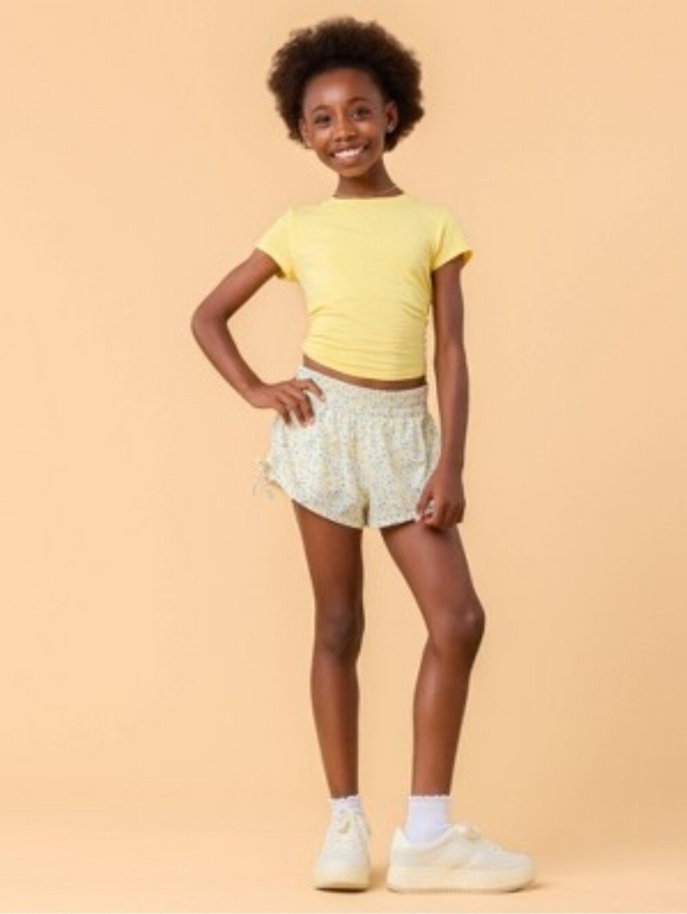 Blogilates Girls' Mommy Me Bow Back ed T-Shirt - Yellow S